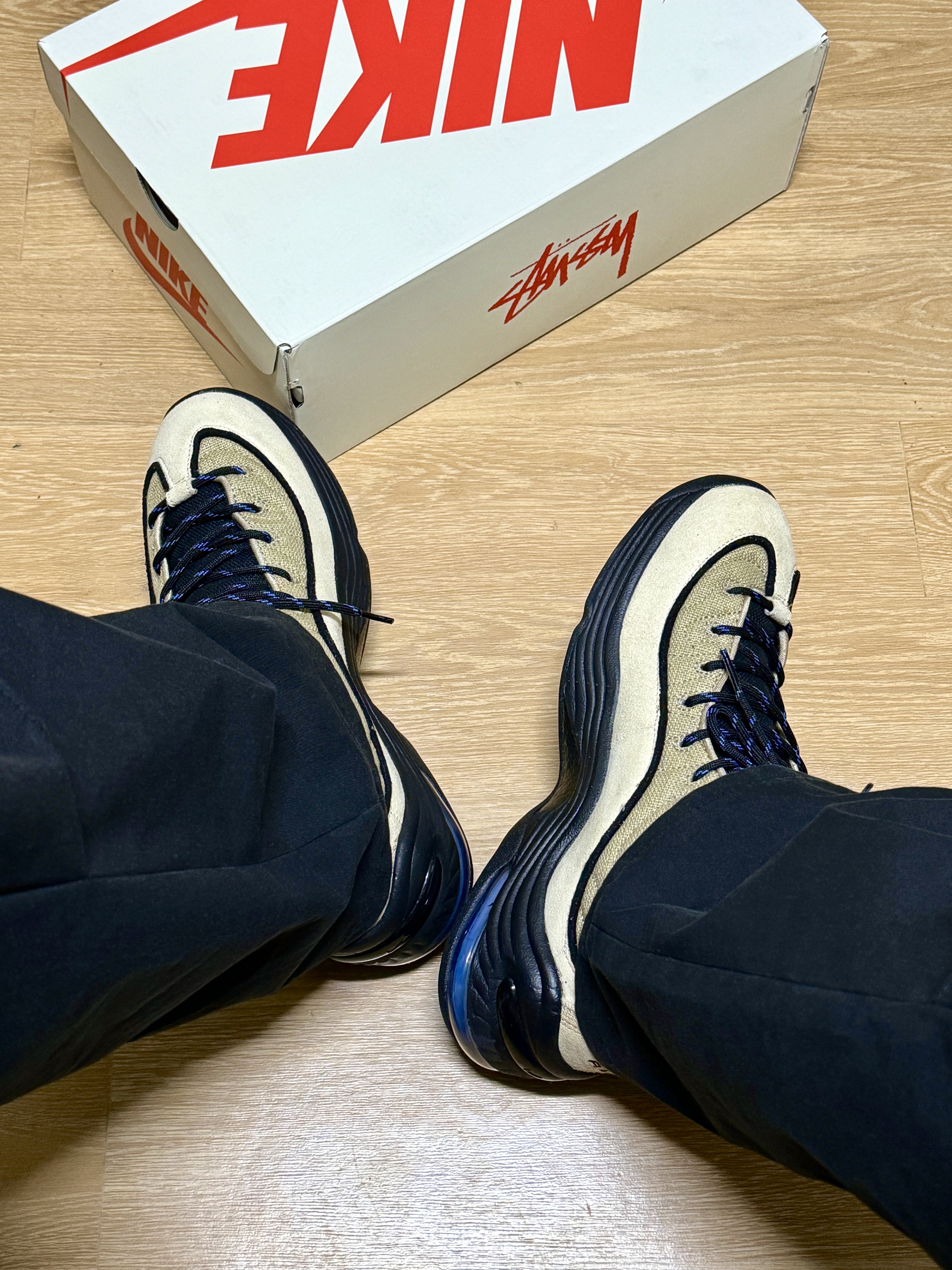 Nike x Stussy Air Penny II Rattan and Limestone 착용 스타일 - 3