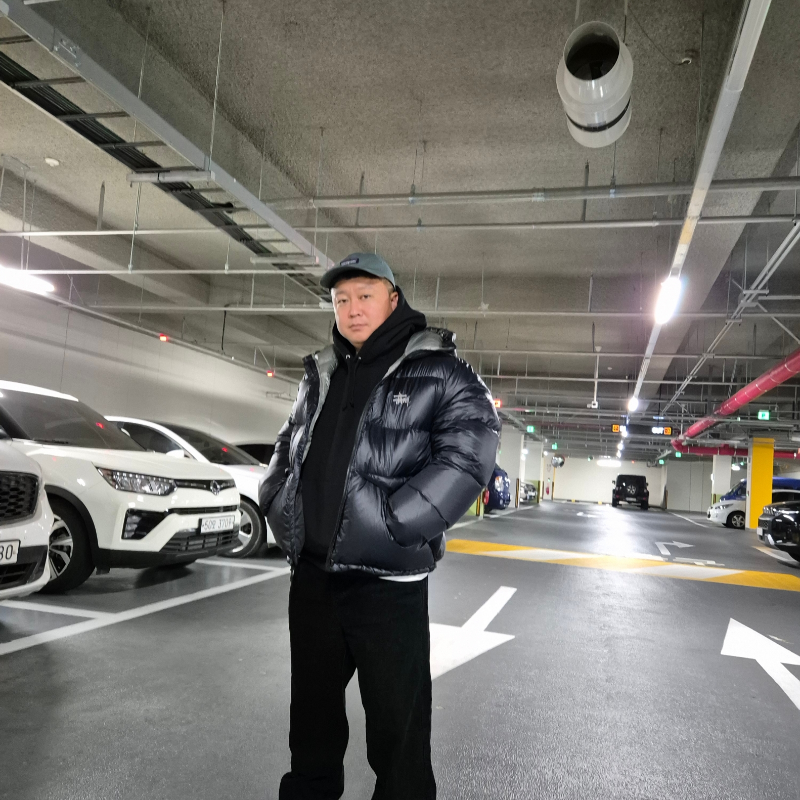 Stussy Down Parka Micro Ripstop Phantom Black 착용 스타일