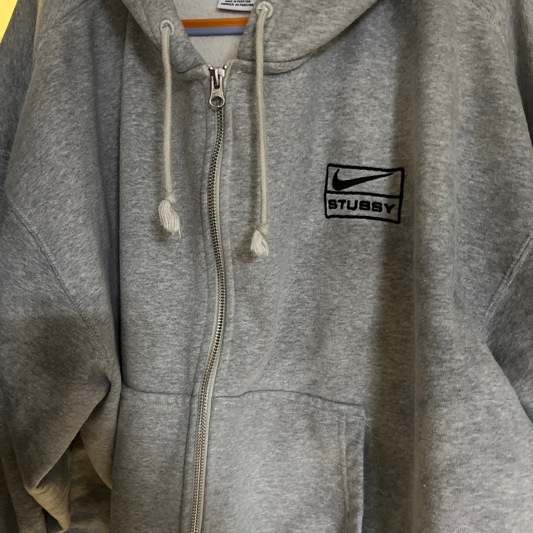 Nike x Stussy Full Zip Fleece Hoodie Grey Heather (FJ9181-050) 착용 스타일