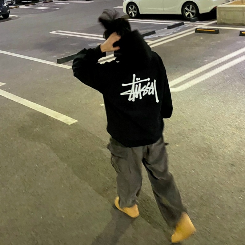 Nike Air Force 1 '07 WB Flax, Stussy Basic Stussy Hoodie Black 2023 착용 스타일 - 5
