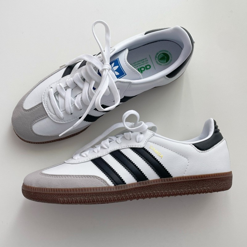 Adidas Samba Vegan White Black 착용 스타일