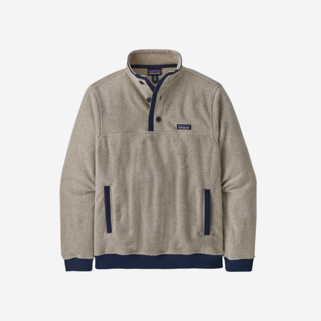 Patagonia Shearling Button Fleece Pullover Natural 상세 이미지 1