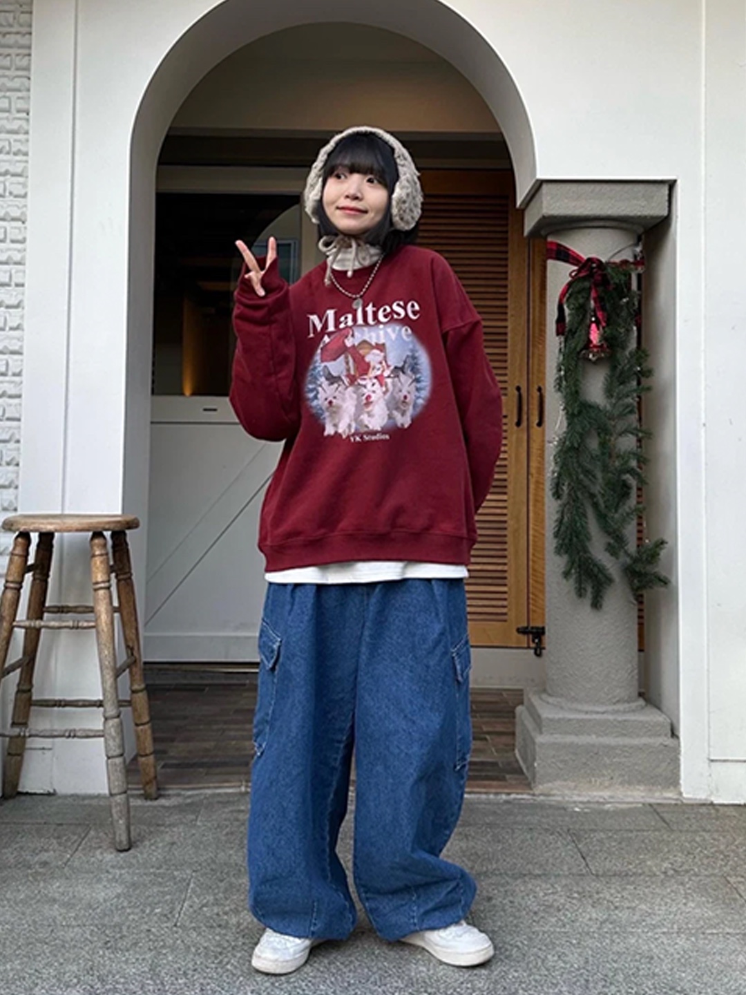 Stussy Curly S Sweater Green, Nike Air Force 1 Experimental Sail 착용 스타일 - 4