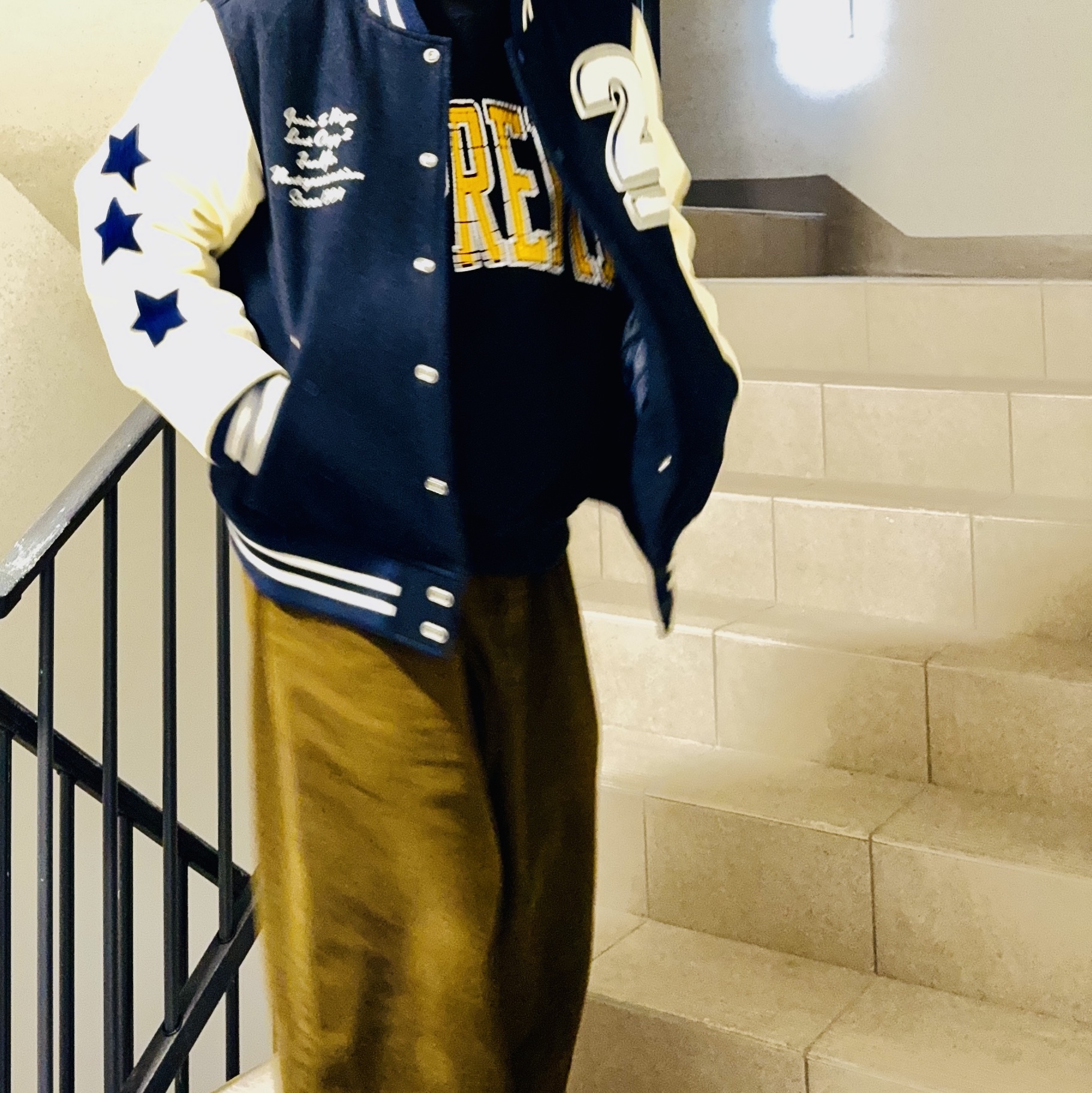 Human Made x Undercover Last Orgy 2 Varsity Jacket Navy, Supreme Inside Out Crewneck Black - 23FW 착용 스타일