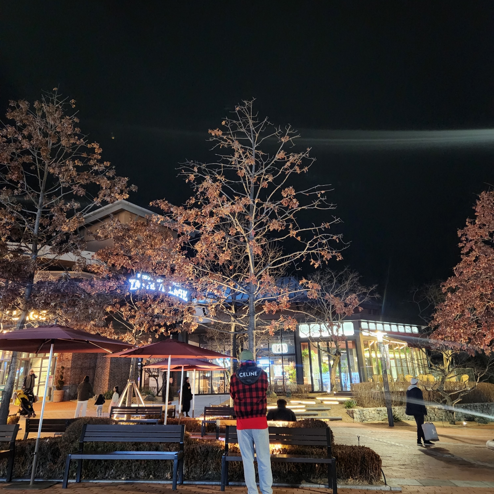 Celine Loose Blouson Jacket in Lumberjack Checked Wool Red Black, (W) Celine Baseball Cap in Cotton Grey Green 착용 스타일 - 2
