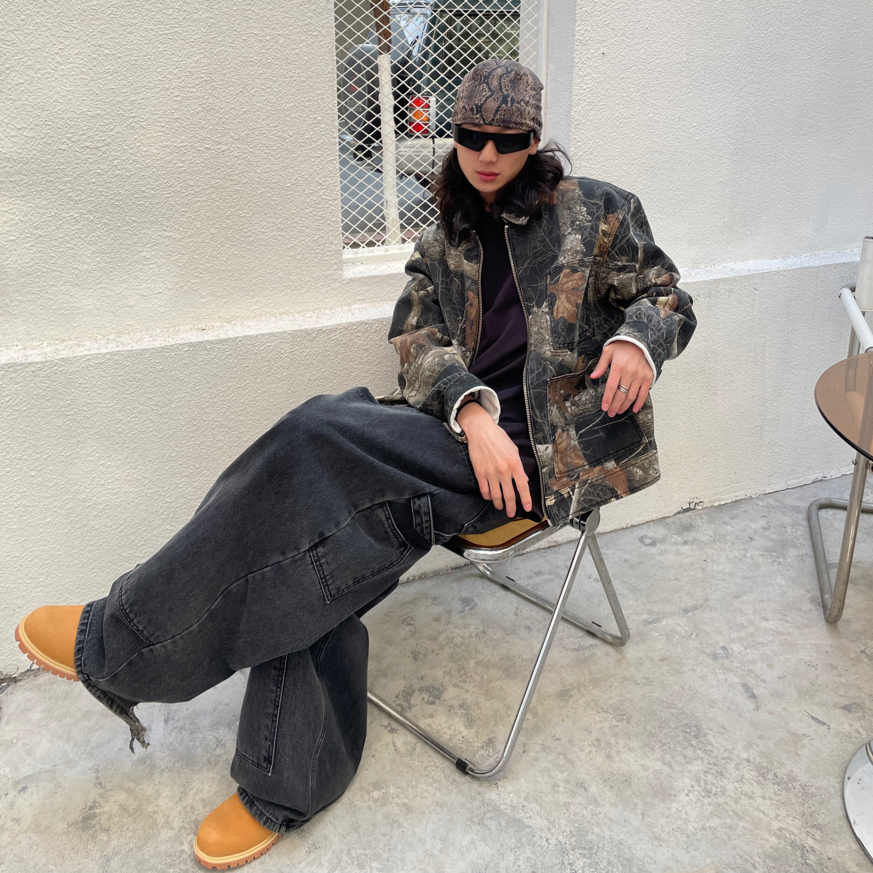 Stussy Realtree Edge Zip Work Jacket Black 착용 스타일 - 2