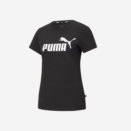 (W) 푸마 에센셜 로고 티셔츠 블랙