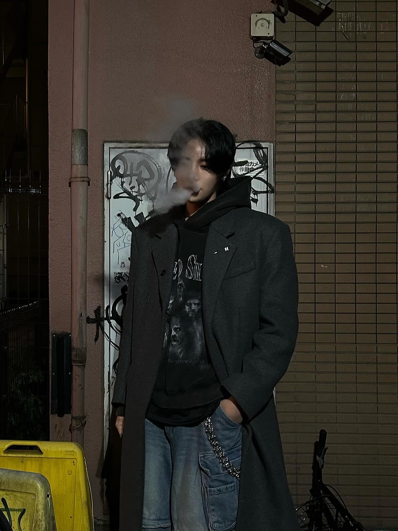 Project G/R Oversized Convertible Cargo Pants Blue 착용 스타일 - 2