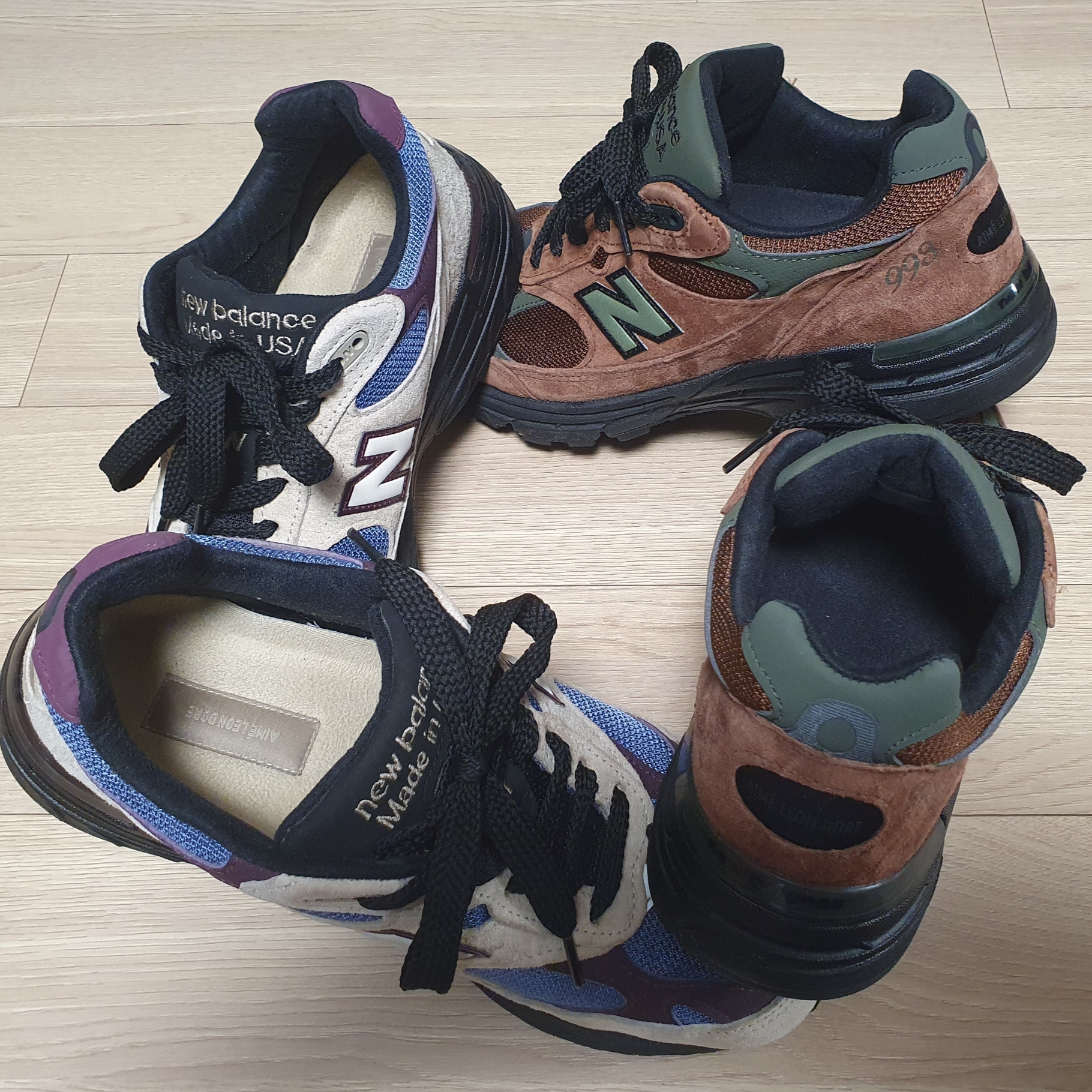 New Balance x Aime Leon Dore 993 Made in USA Taupe, New Balance x Aime Leon Dore 993 Made in USA Brown 착용 스타일