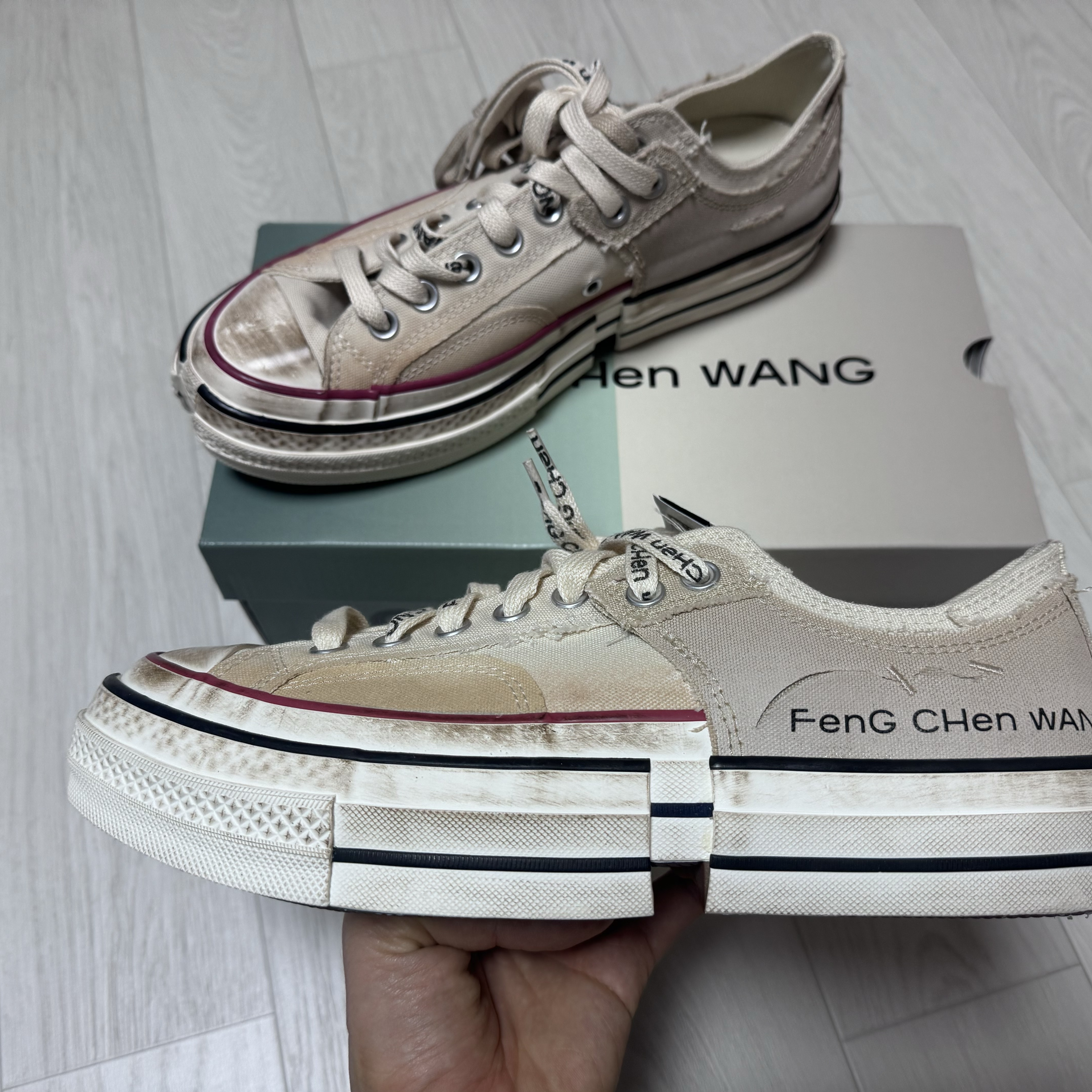 Converse x Feng Chen Wang Chuck 70 Ox 2-in-1 Brown Rice 착용 스타일 - 4