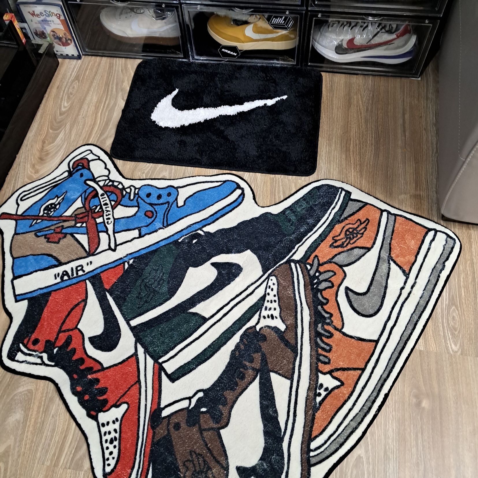 Nike Swoosh Rug Black White 착용 스타일