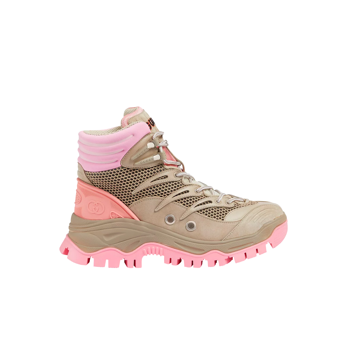 (W) 구찌 레이스업 앵클 부츠 베이지 핑크