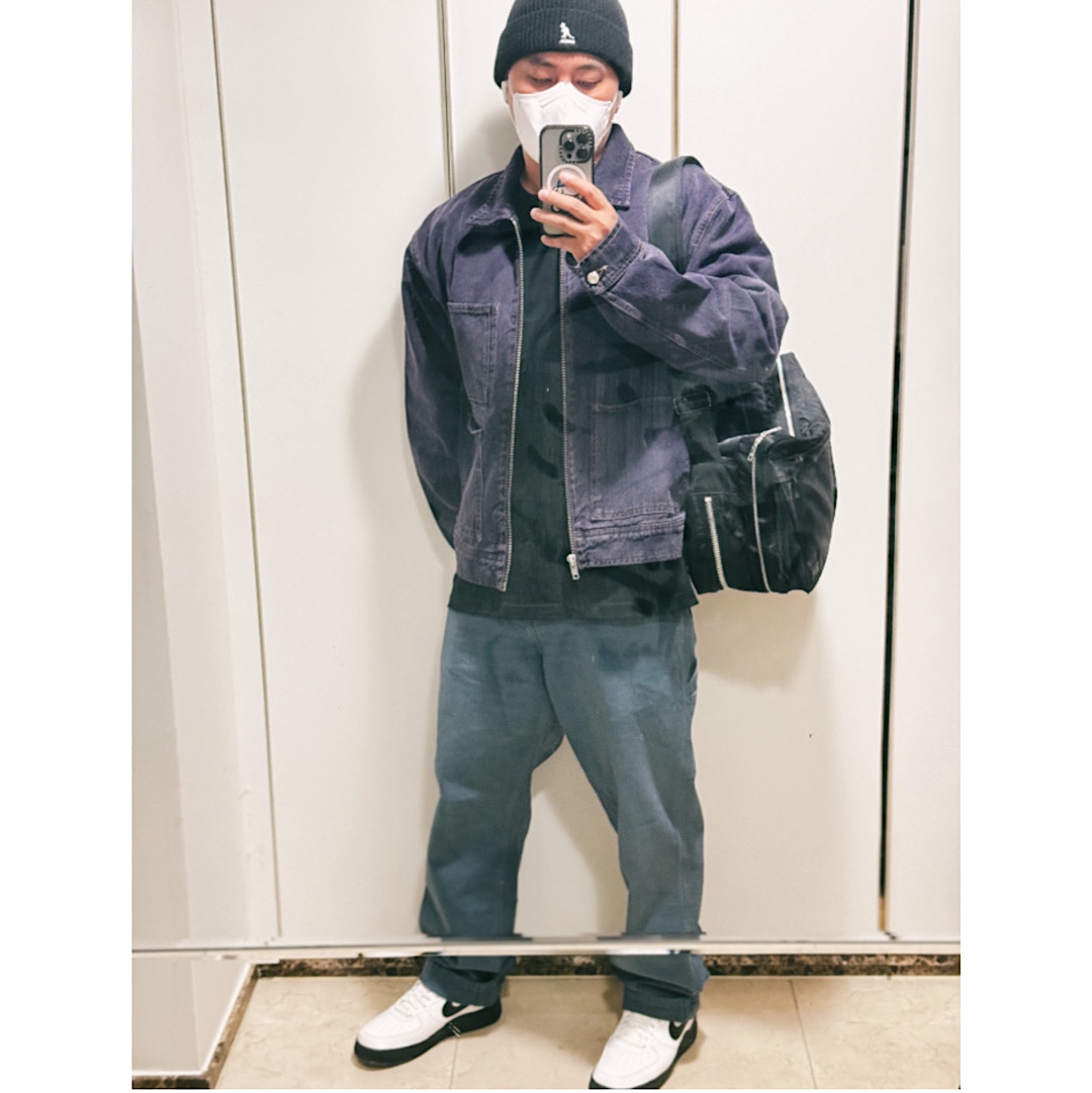 Carhartt WIP Dearborn Canvas Single Knee Pants Ore Aged Canvas, Nike Air Force 1 Low White Black Midsole 착용 스타일