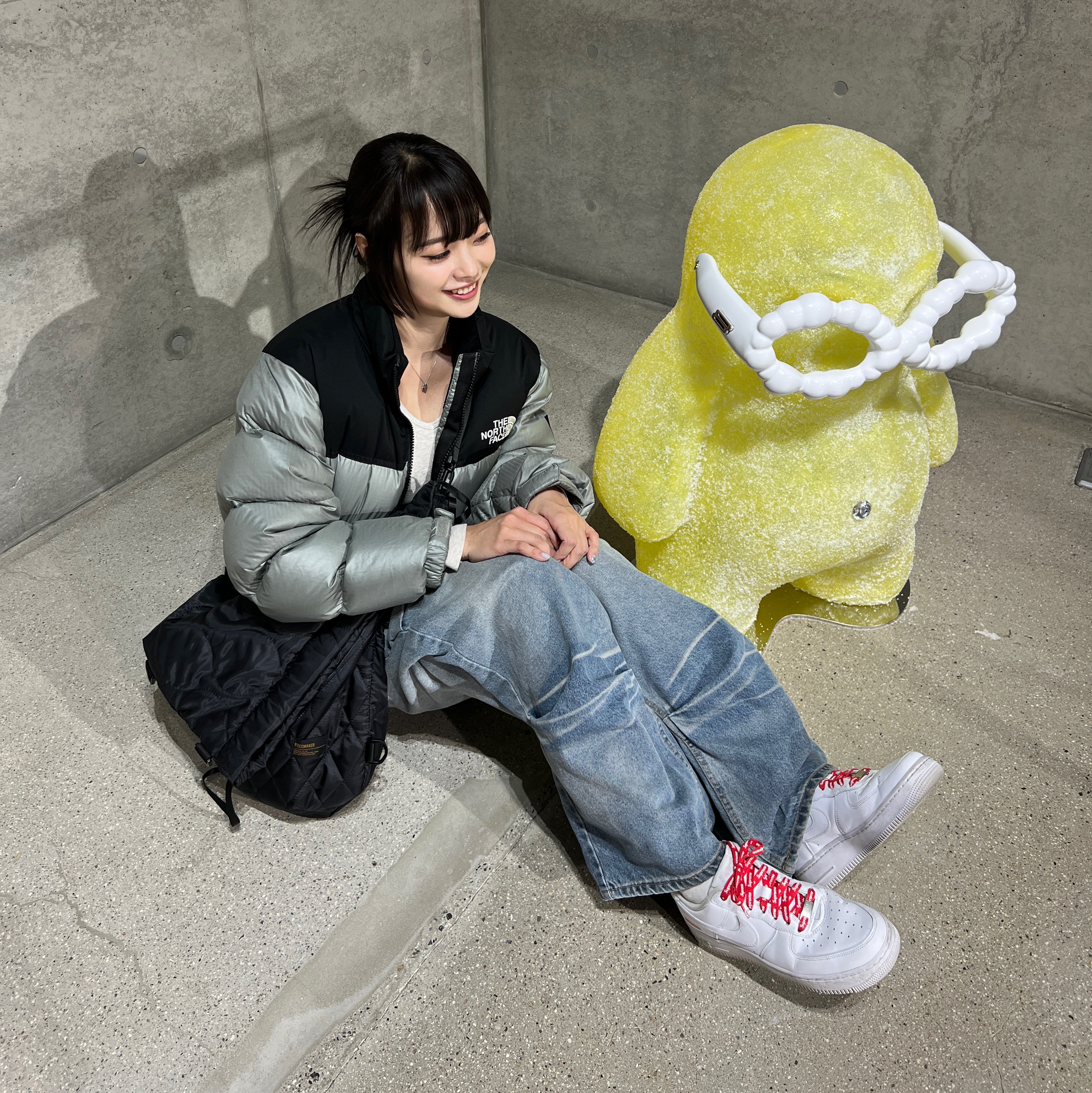 Nike x Supreme Air Force 1 Low White, The North Face White Label Novelty Nuptse Down Jacket Light Khaki 착용 스타일 - 5