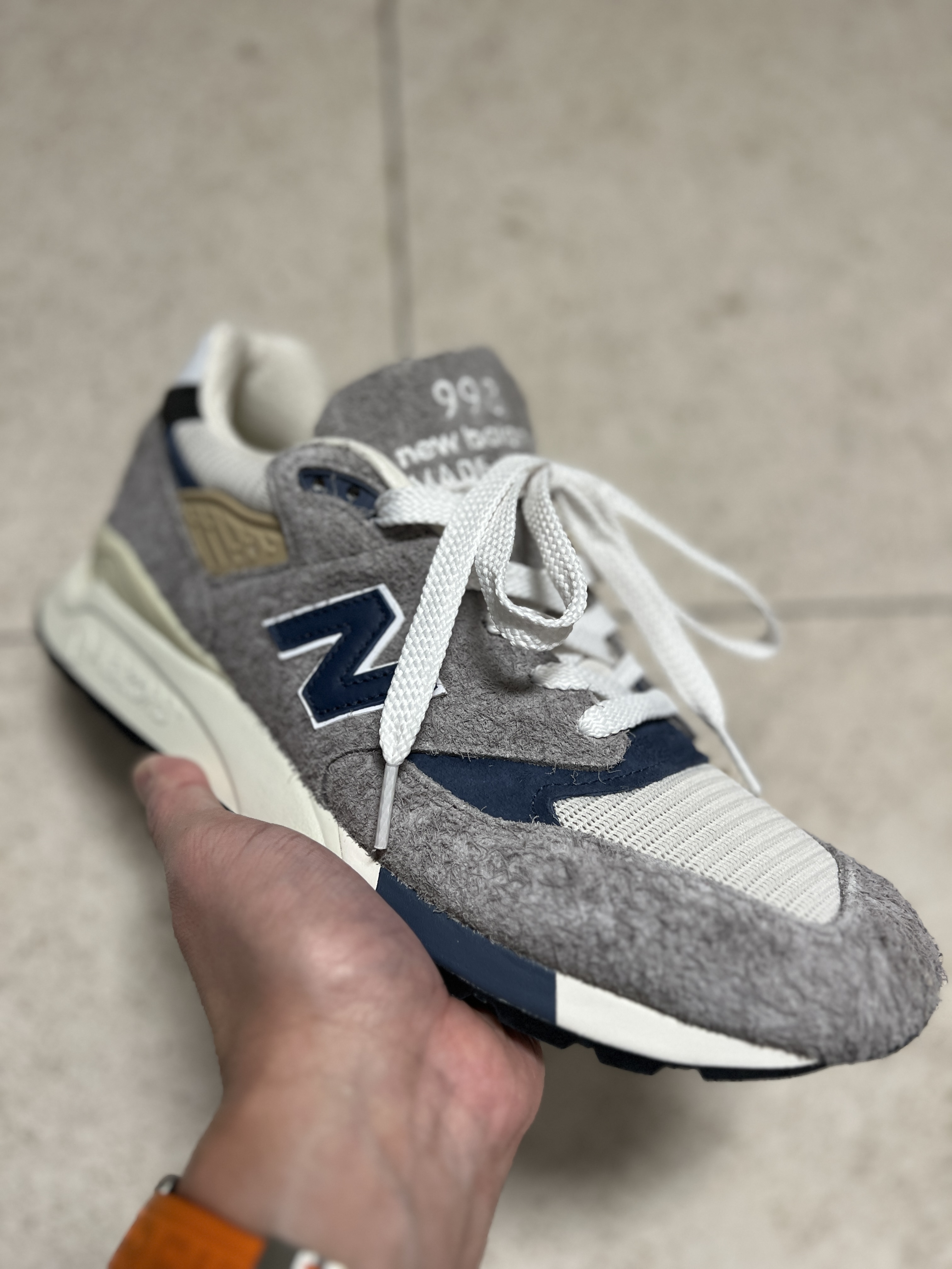 New Balance 998 Made in USA Olive Incense, New Balance 998 Made in USA Marblehead Vintage Indigo 착용 스타일
