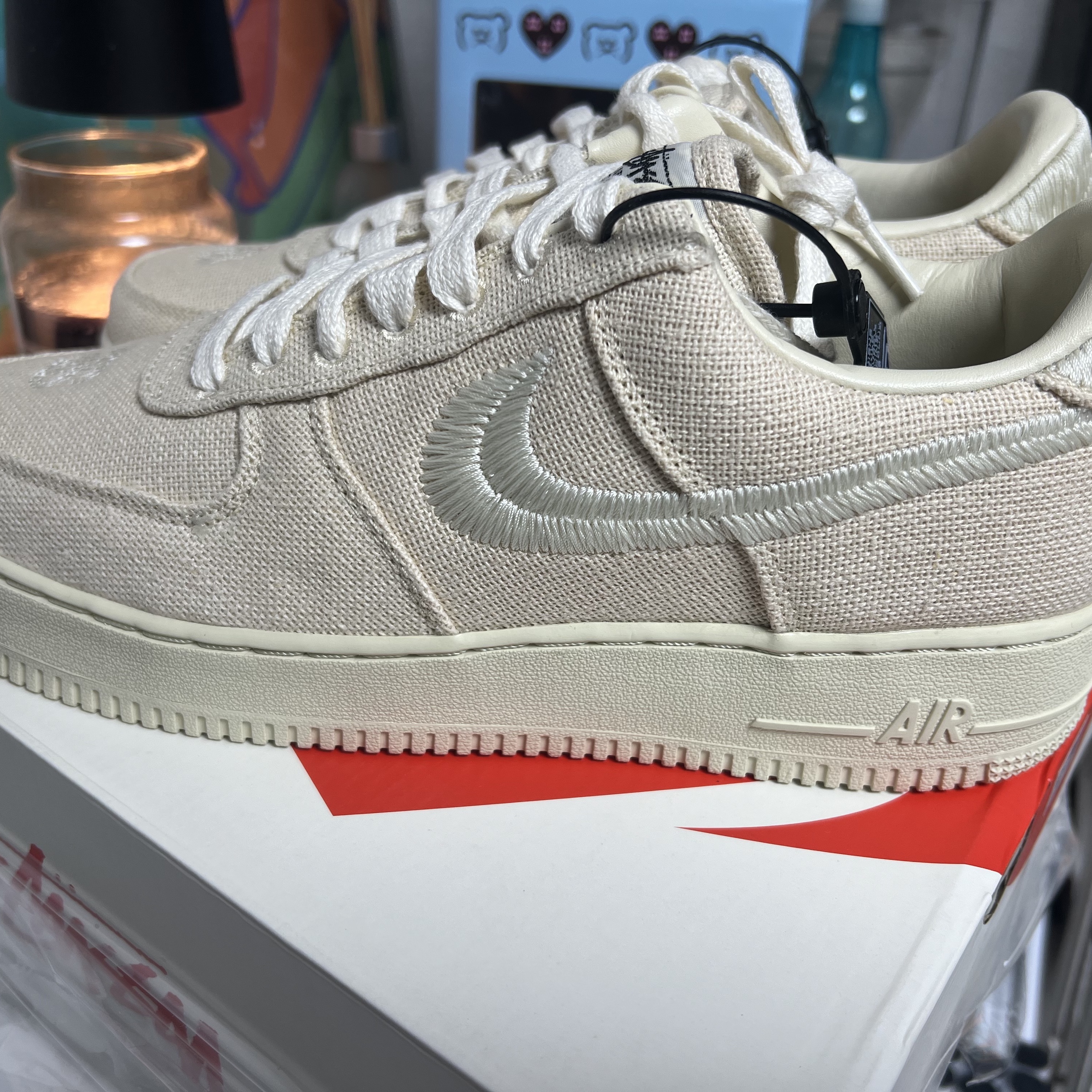 Nike x Stussy Air Force 1 Low Fossil 착용 스타일 - 2