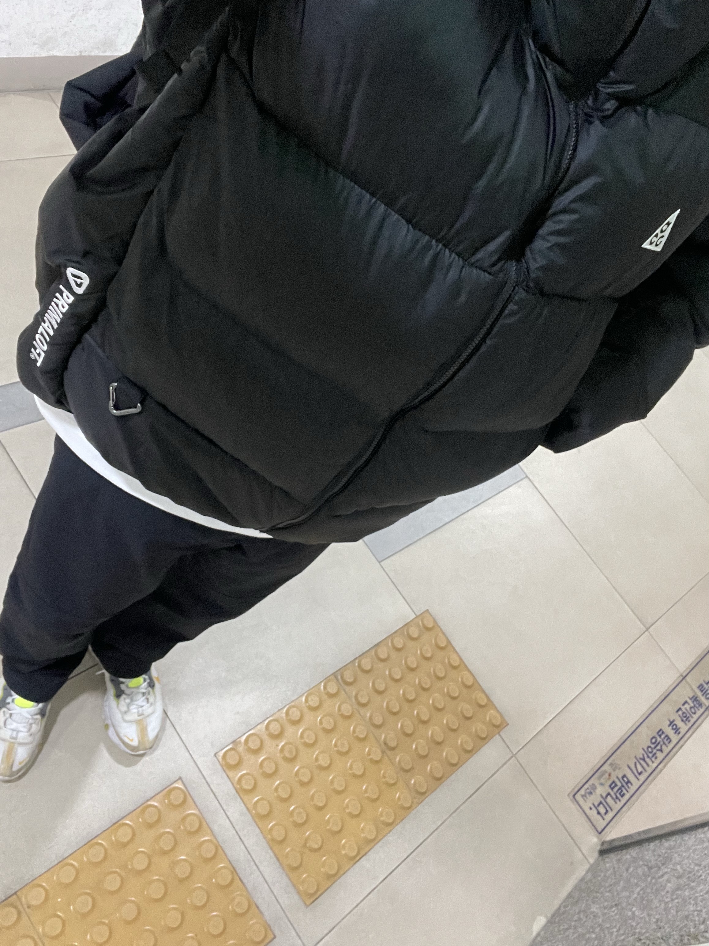 Nike ACG Sun farer Trail Pants Black - Asia, Nike ACG Therma-Fit ADV Lunar Lake Puffer Jacket Black - Asia 착용 스타일