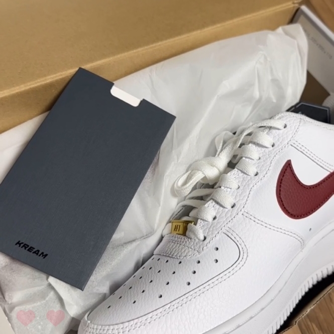 Nike Air Force 1 '07 Low White Team Red 착용 스타일