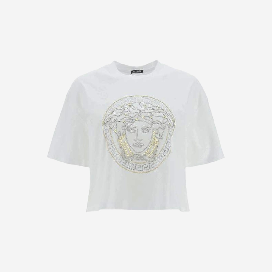 (W) Versace Studded Medusa Crop Top White 상세 이미지 1