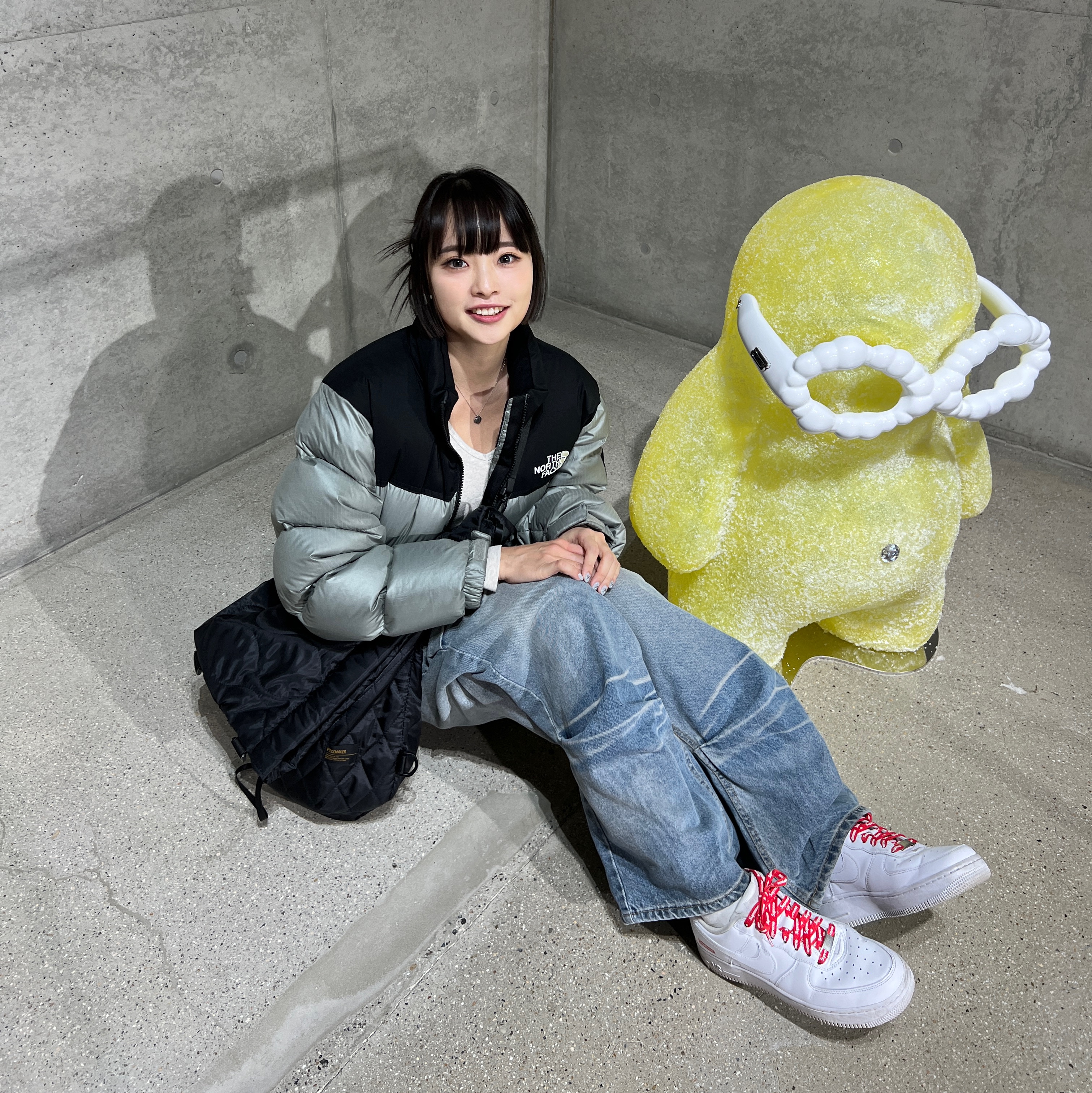Nike x Supreme Air Force 1 Low White, The North Face White Label Novelty Nuptse Down Jacket Light Khaki 착용 스타일 - 4