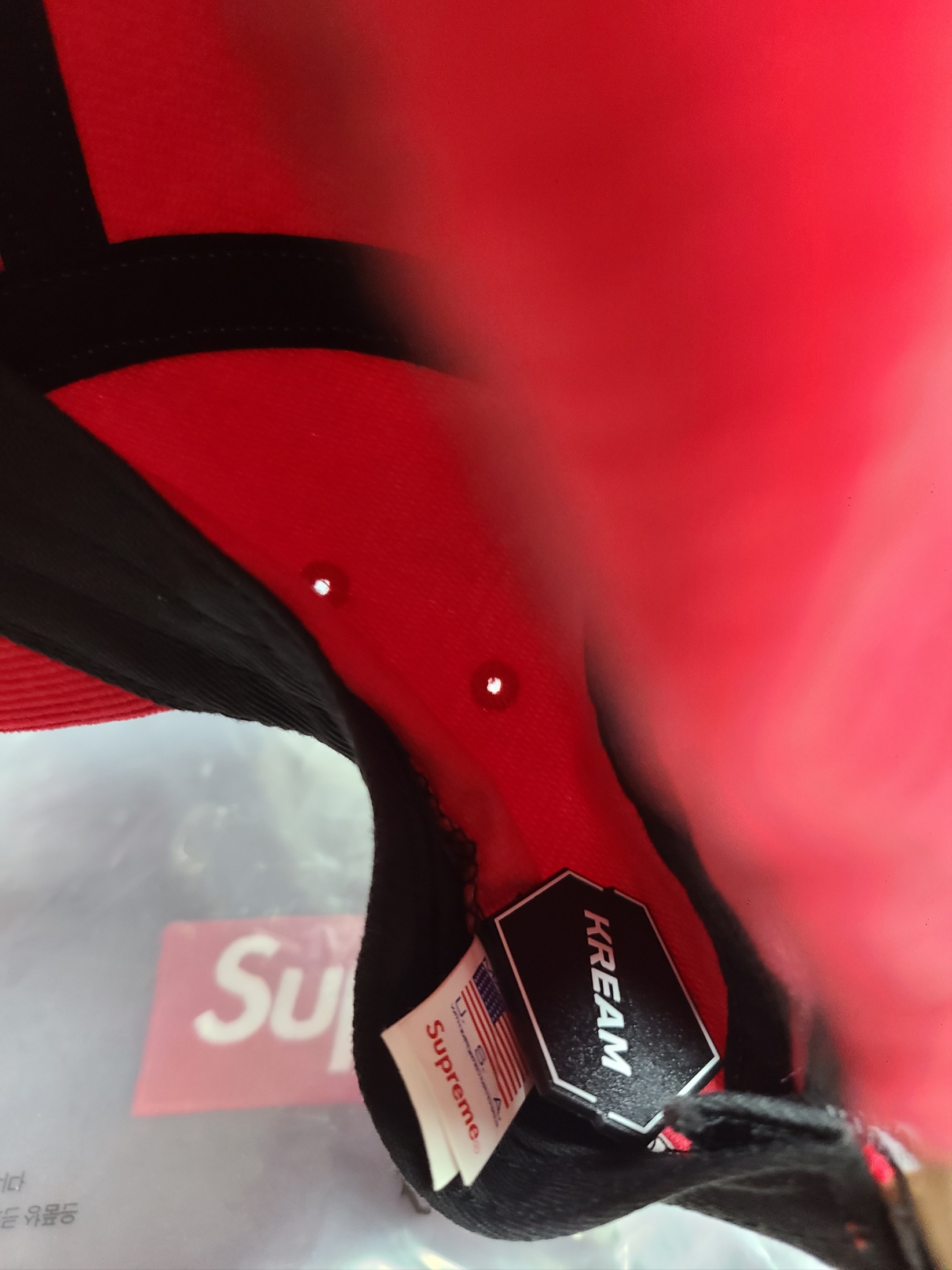 Supreme Corduroy Camp Cap Red - 23FW 착용 스타일 - 2