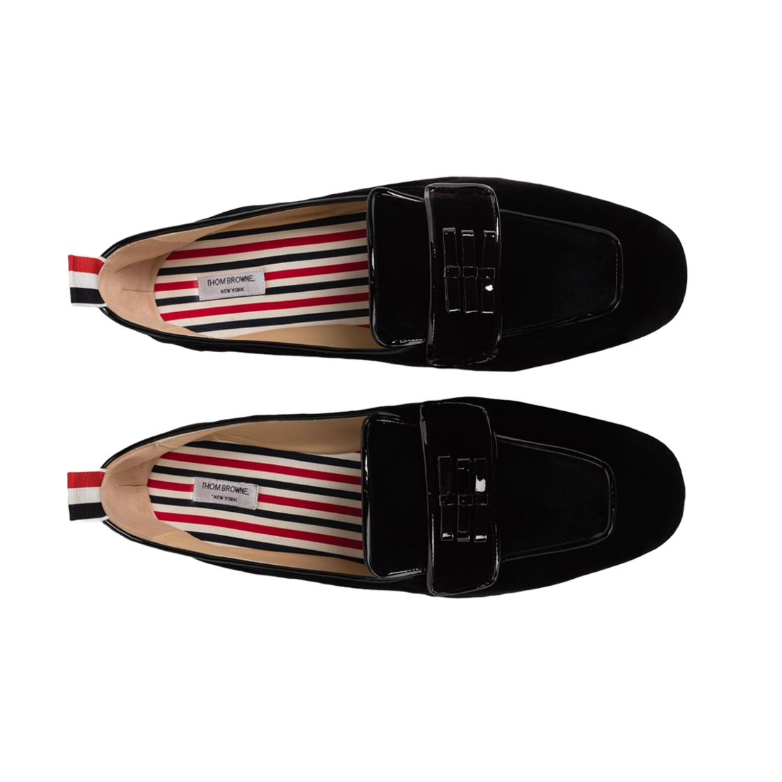 (W) 톰브라운 벨벳 3-보우 로퍼 블랙((W) Thom Browne Velvet 3-Bow Loafer Black) - 2
