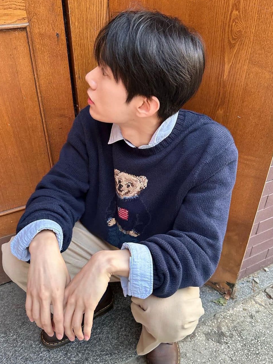 Cav Empt Side Rib Loose Net Knit Sweater Beige - 23FW 착용 스타일 - 4
