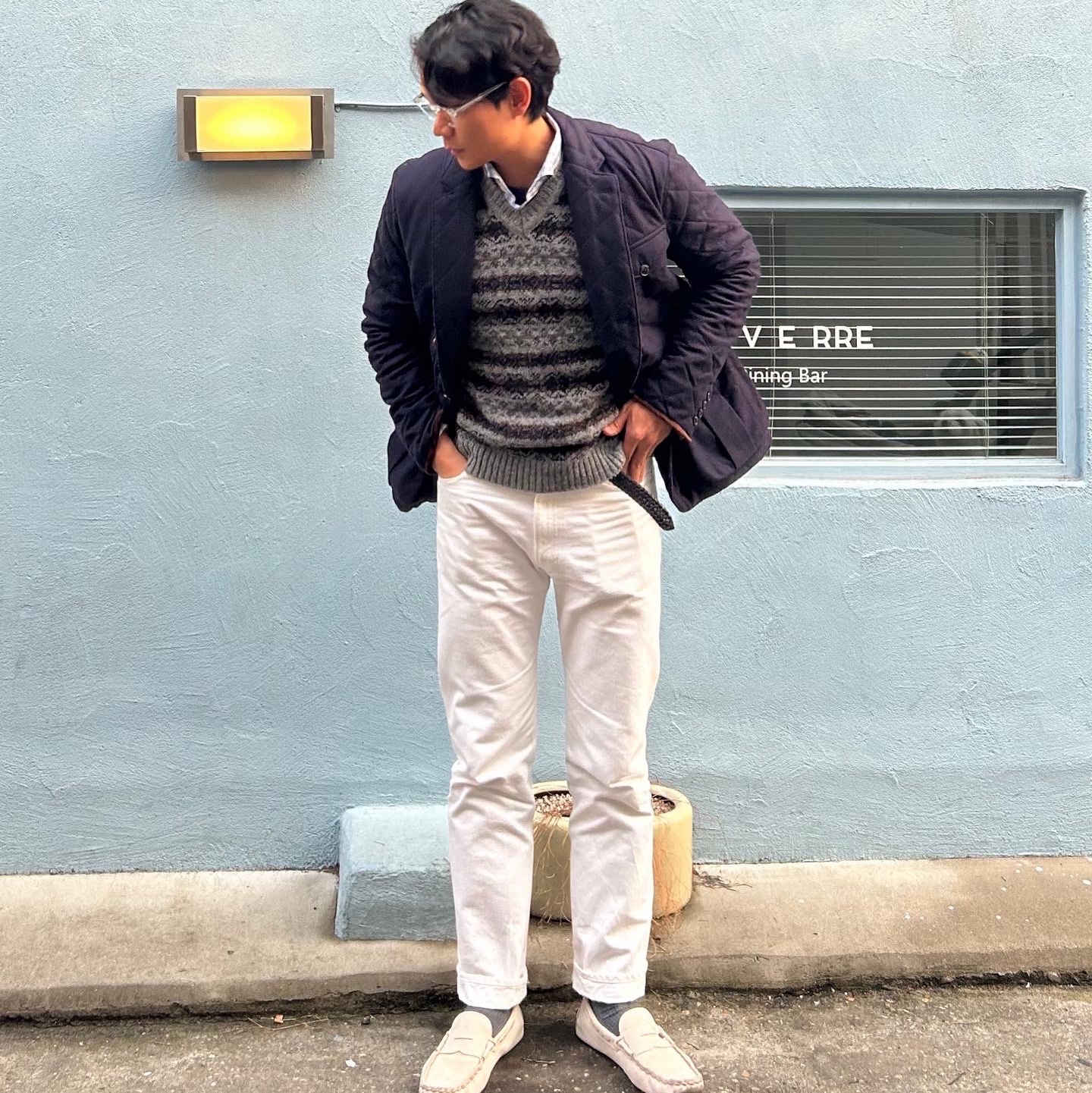 (W) Tod's Gommino Leather Driving Shoes White 착용 스타일 - 1