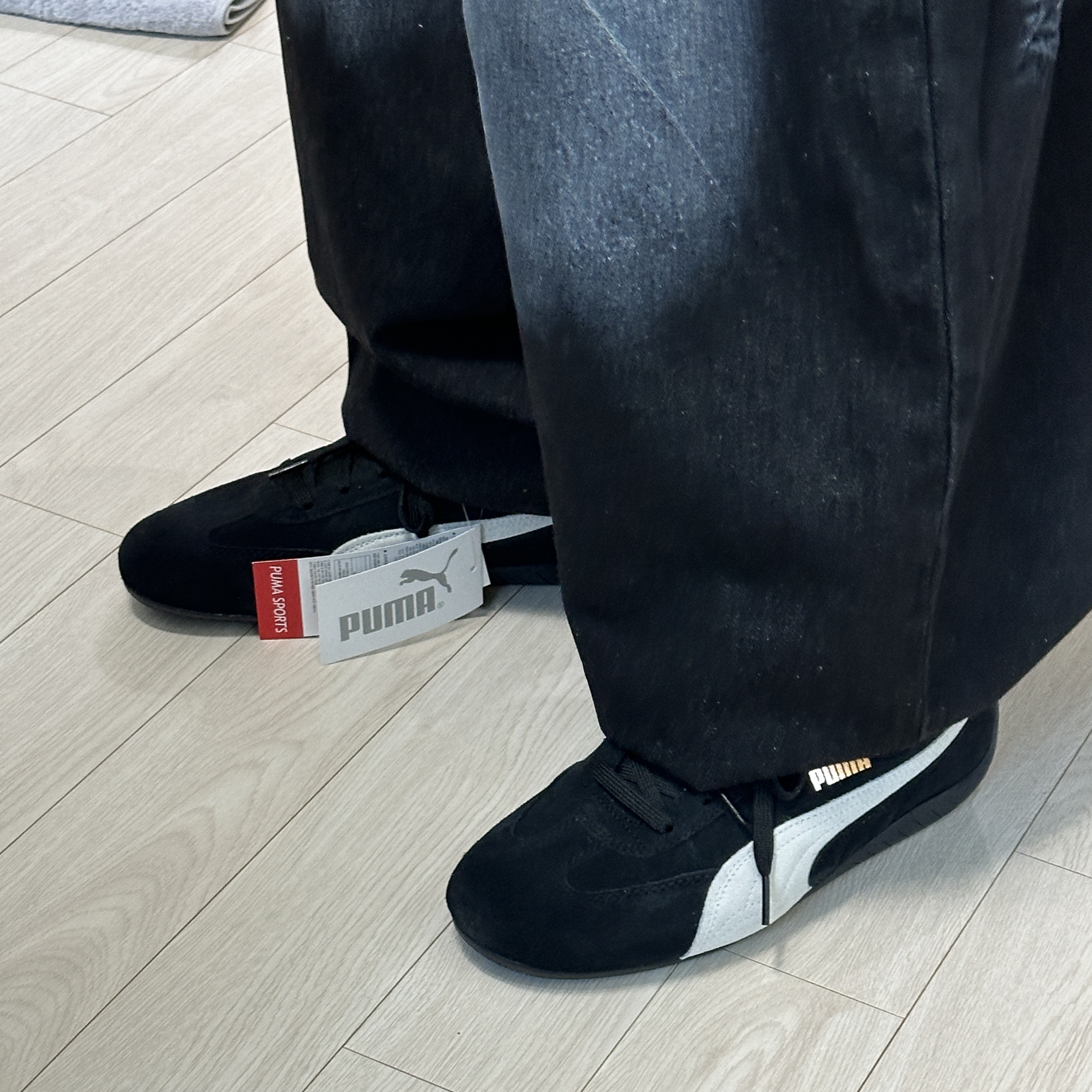 Puma Speedcat OG Sparco Black White 착용 스타일 - 1