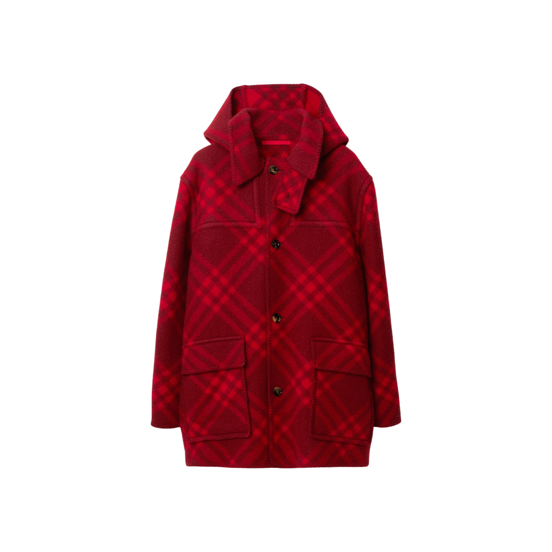 Burberry Check Wool Blanket Cape Ripple Pillar 상세 이미지 1