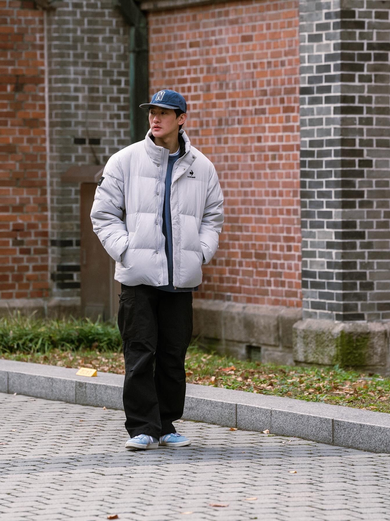 Adidas x Human Made Campus Light Blue 착용 스타일 - 1