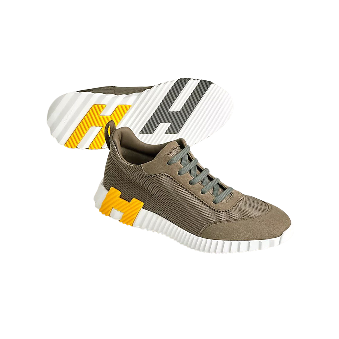 에르메스 바운싱 스니커즈 메쉬 스웨이드 고트스킨 & 에뚜쁘(Hermes Bouncing Sneakers Mesh Suede Goatskin & Etoupe) - 3