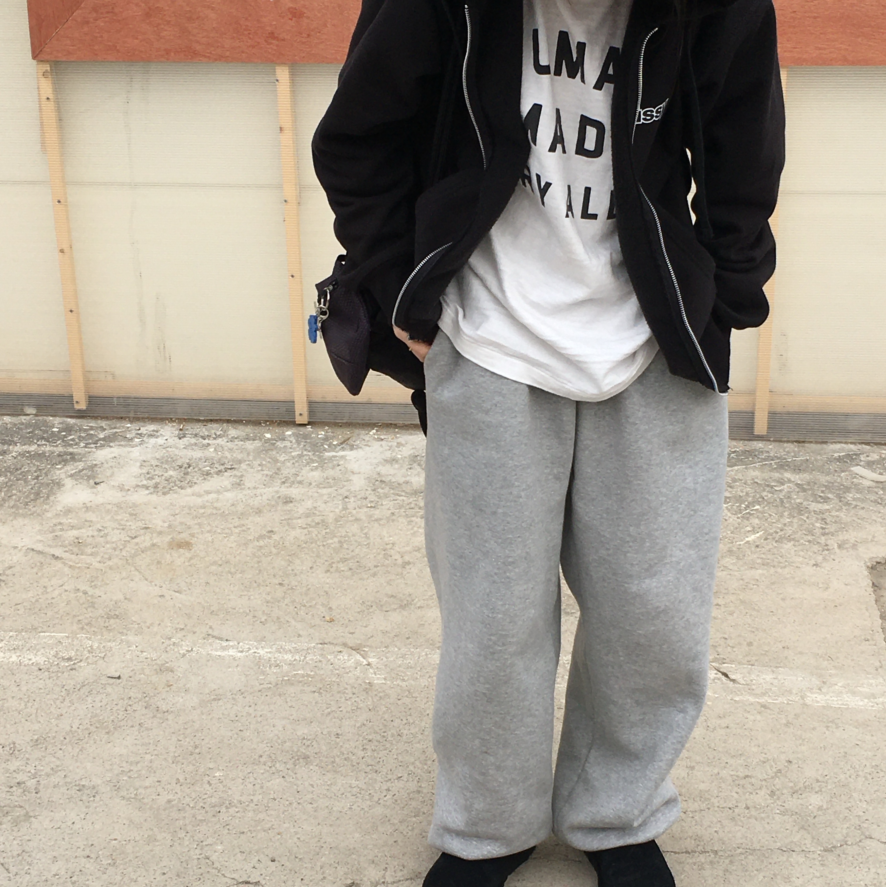 Stussy SS Link Zip Hoodie Black 착용 스타일 - 2