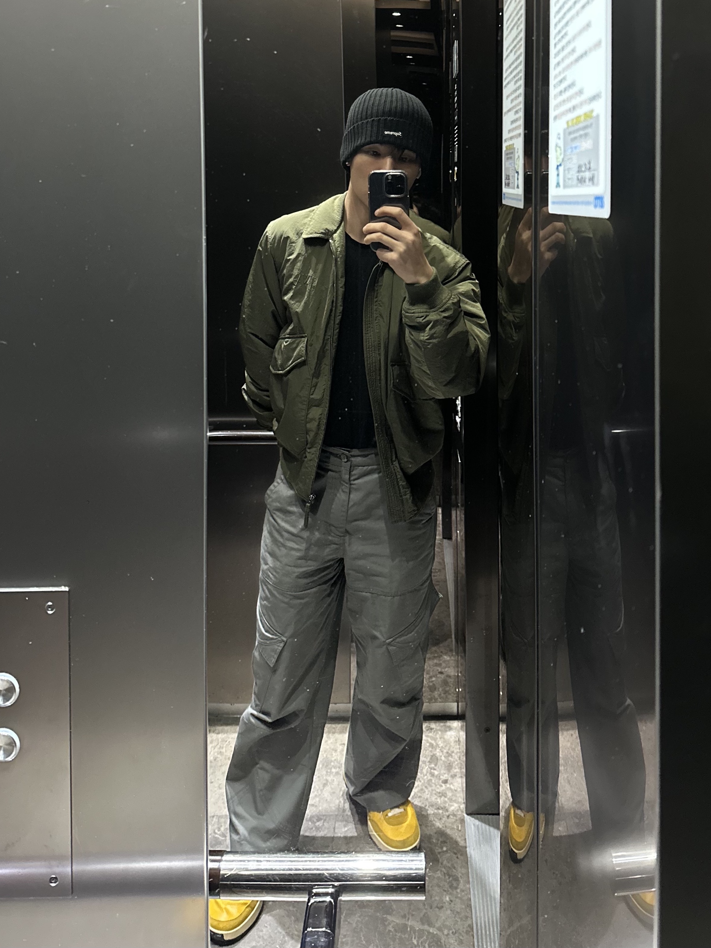 Supreme Overdyed Beanie Black, Nike x Tom Sachs General Purpose Shoe Archive 착용 스타일 - 2