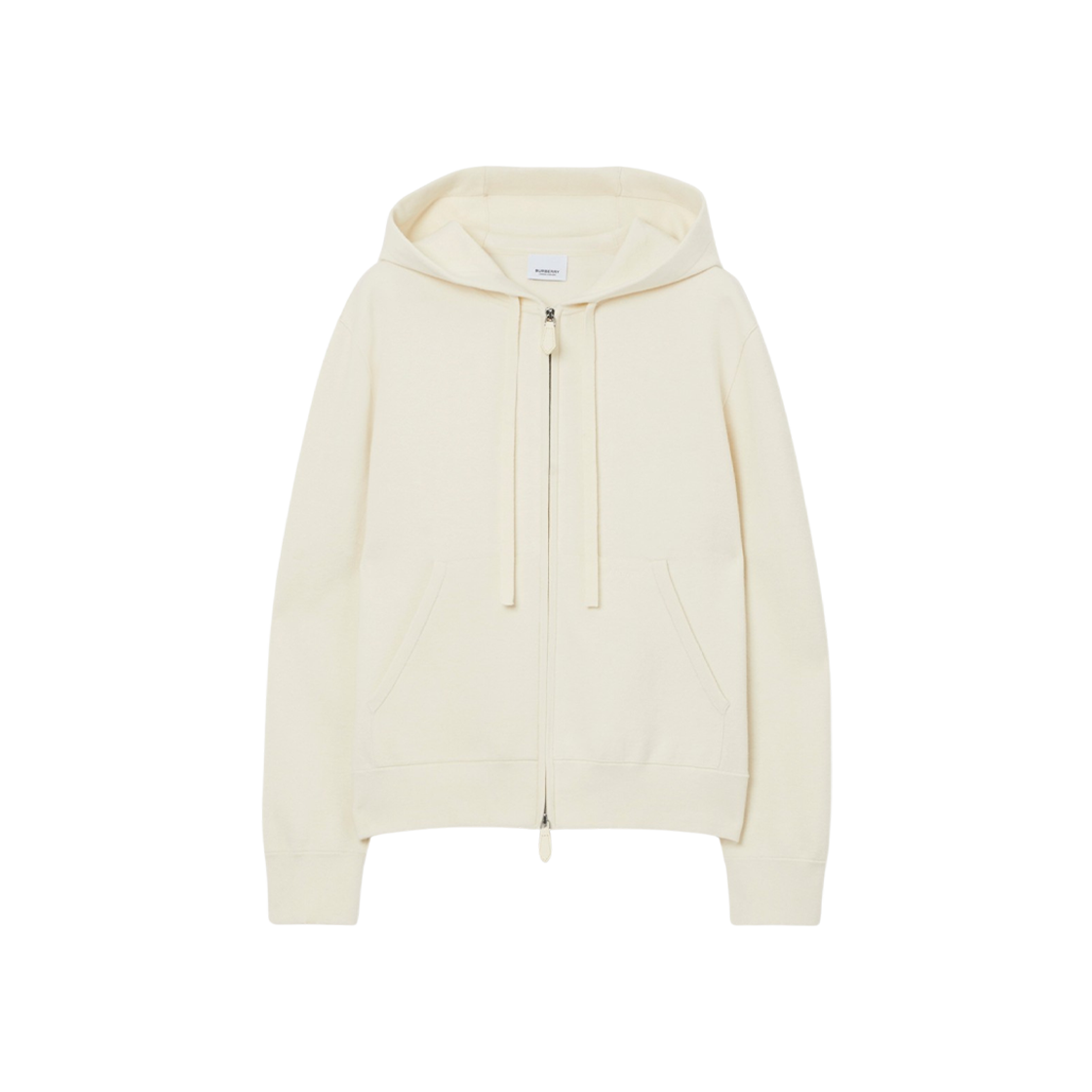 (W) Burberry Cashmere Blend Zip Hoodie Natural White 상세 이미지 1