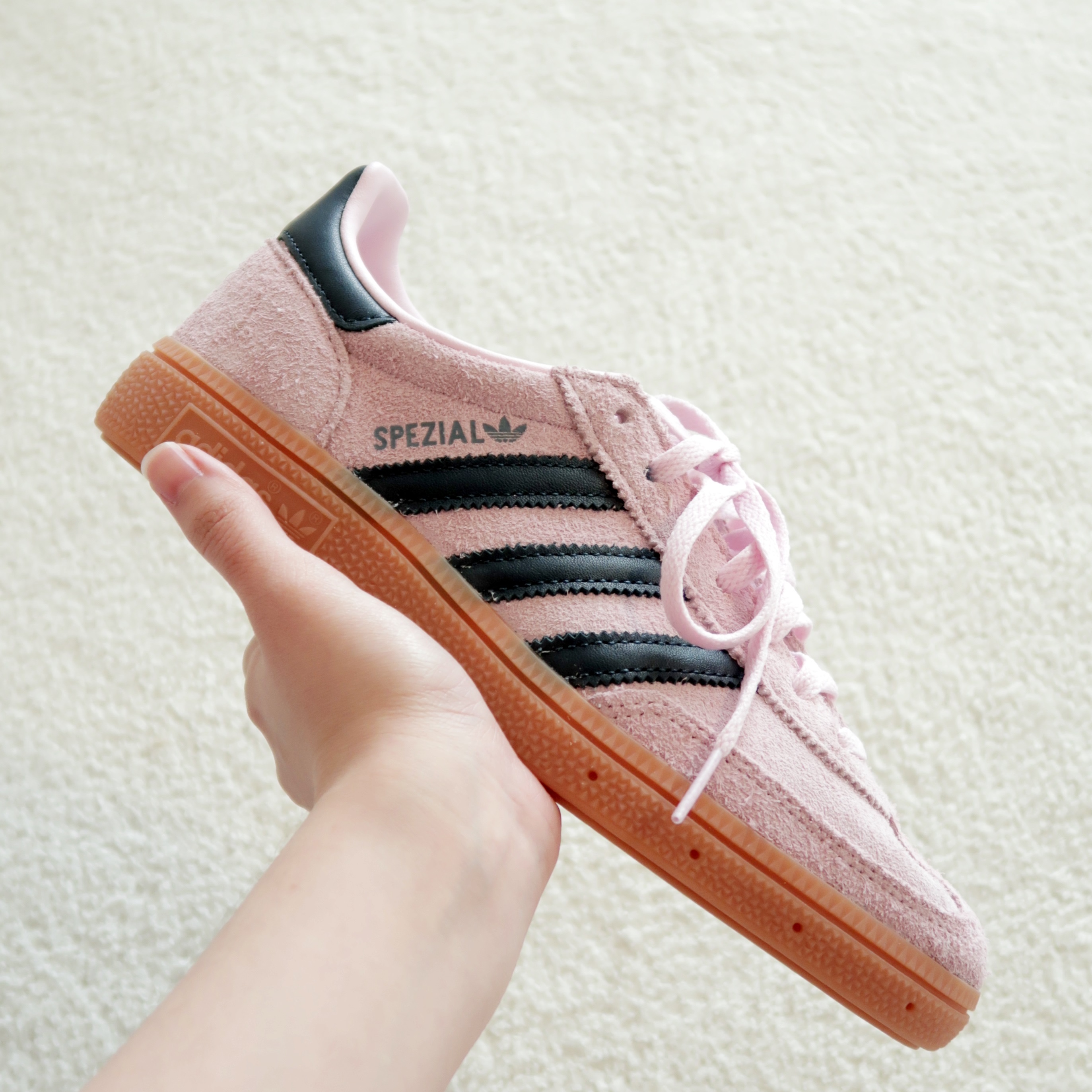 (W) Adidas Spezial Handball Clear Pink 착용 스타일 - 3