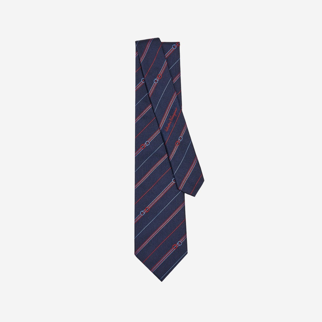 Ferragamo Slik Tie Navy Blue 상세 이미지 1