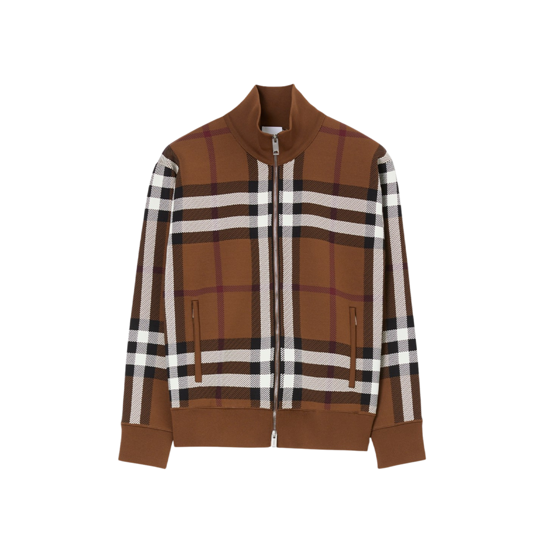 (W) Burberry Check Jacquard Jacket Dark Birch Brown 상세 이미지 1