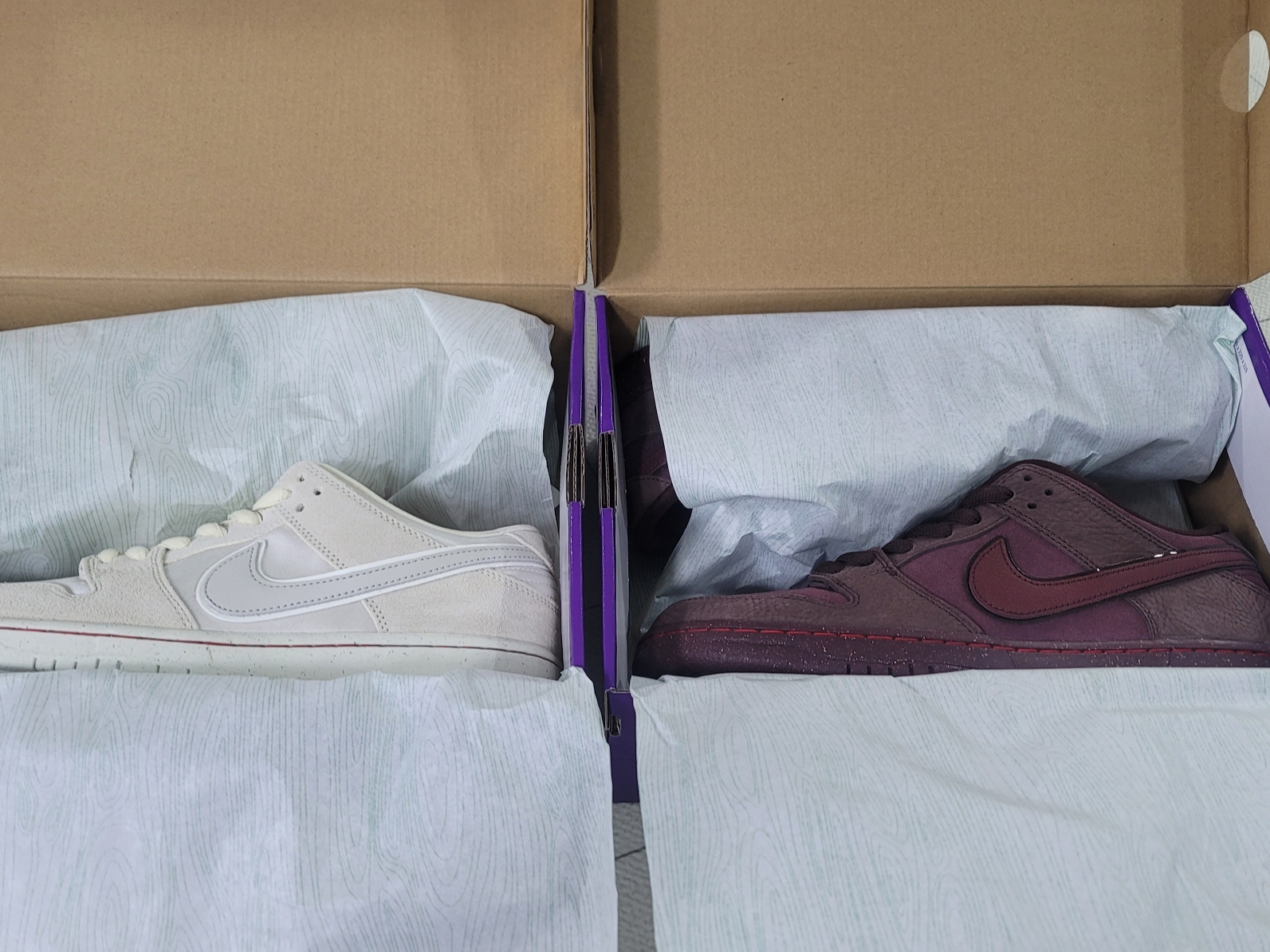 Nike SB Dunk Low PRM Burgundy Crush, Nike SB Dunk Low PRM Coconut Milk 착용 스타일 - 1