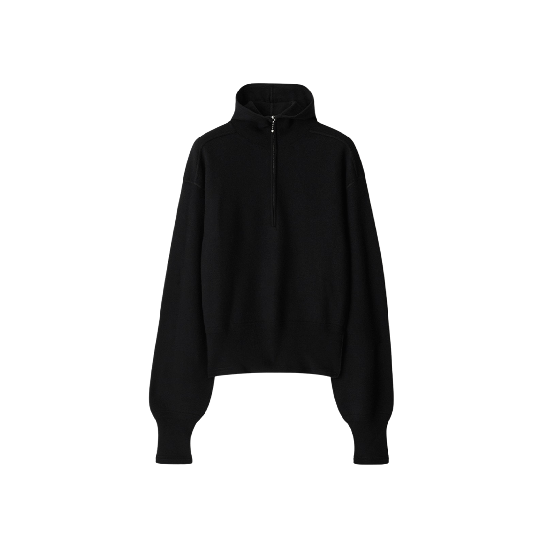 Burberry Wool Half-Zip Hoodie Black 상세 이미지 1