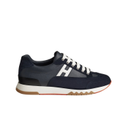 Hermes Trail Sneakers Calfskin Suede Goatskin & Marine