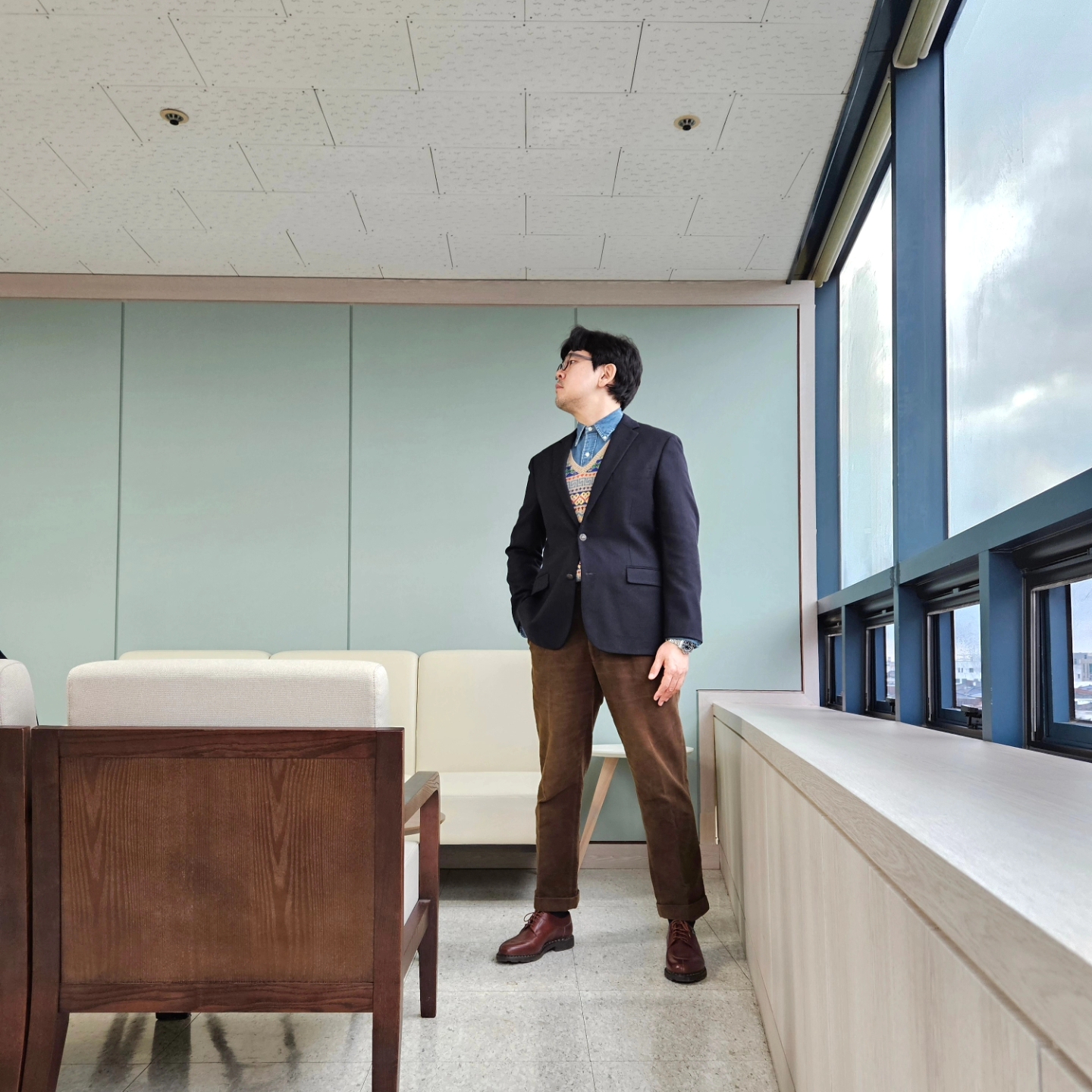 Paraboot Avignon Griff Lisse Marron, Rolex Submariner 41mm 124060 Black Oyster 착용 스타일 - 3