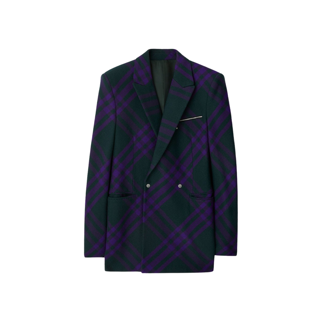 Burberry Check Wool Jacket Deep Royal 상세 이미지 1