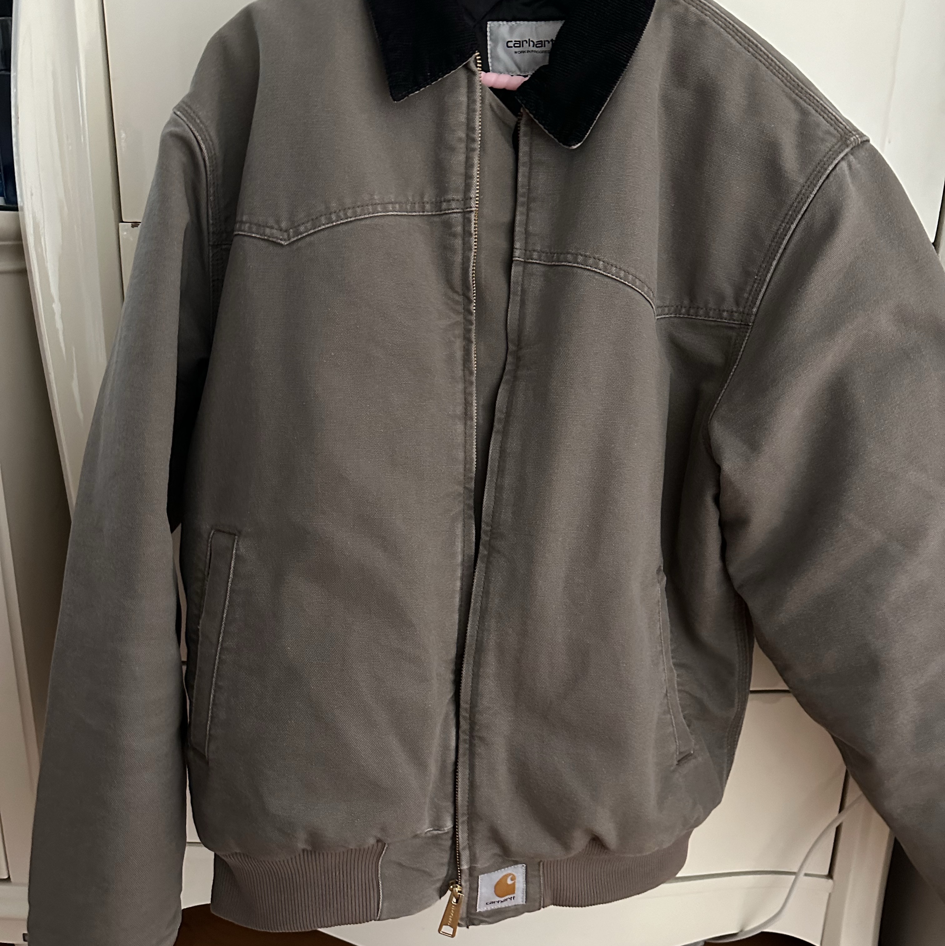 Carhartt WIP OG Santa Fe Jacket Barista Aged Canvas - Winter 착용 스타일