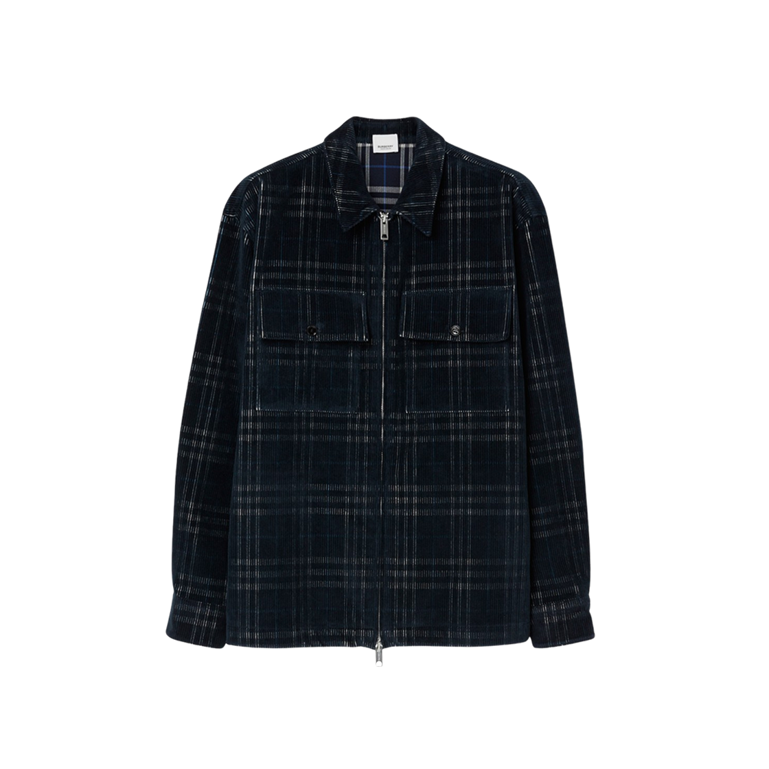 Burberry Check Corduroy Shirt White Dark Blue 상세 이미지 1