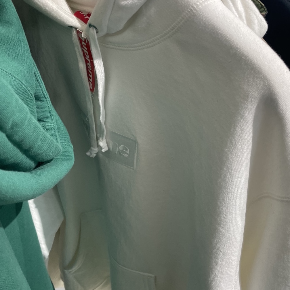 Supreme Box Logo Hooded Sweatshirt White - 23FW 착용 스타일