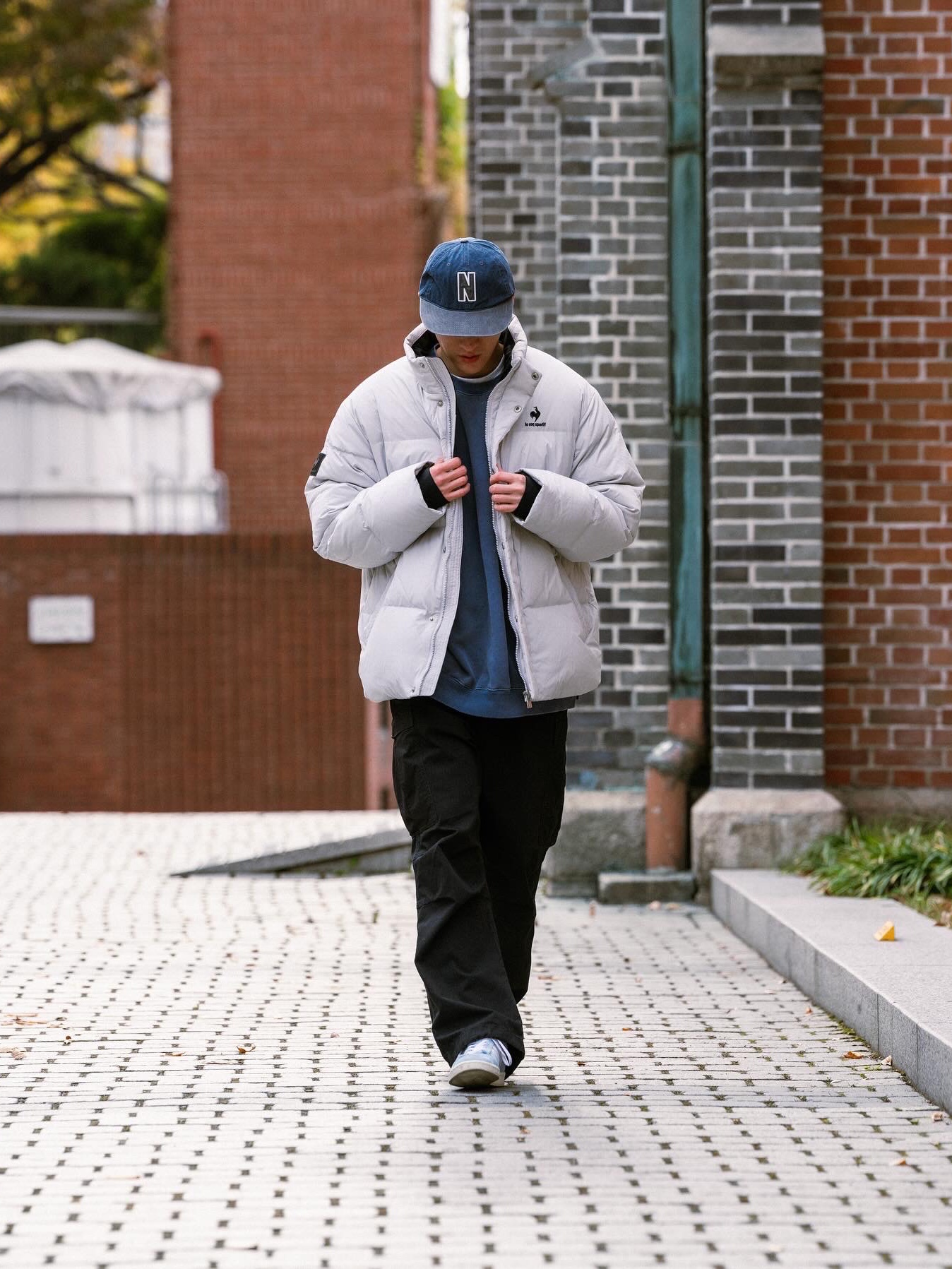 Adidas x Human Made Campus Light Blue 착용 스타일 - 2