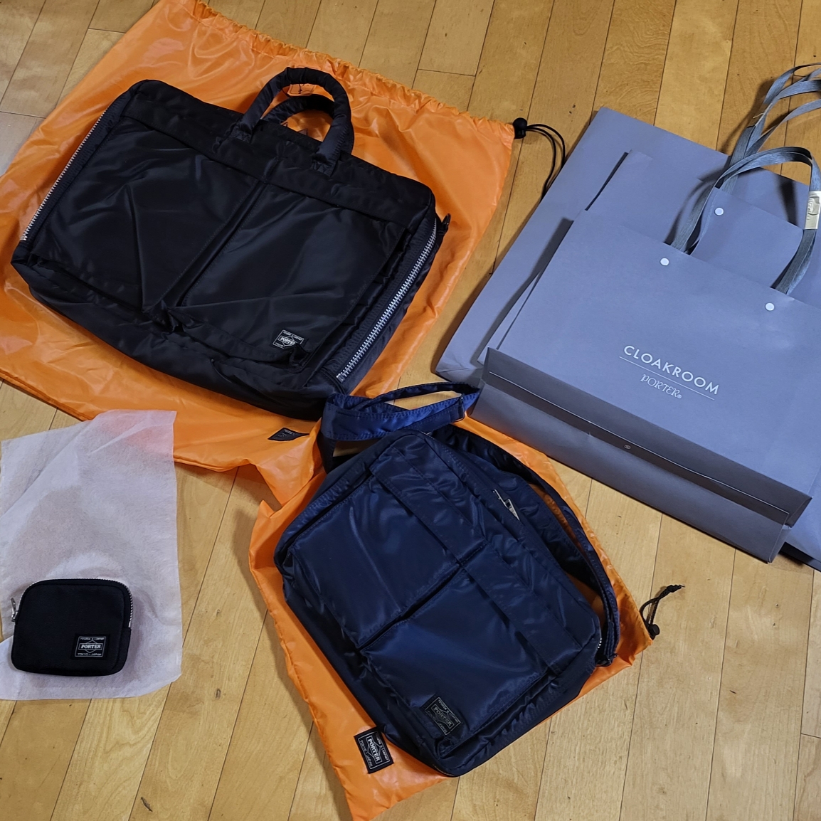 Porter Tanker 2Way Briefcase Black, Porter Tanker Shoulder Bag L Iron Blue 착용 스타일