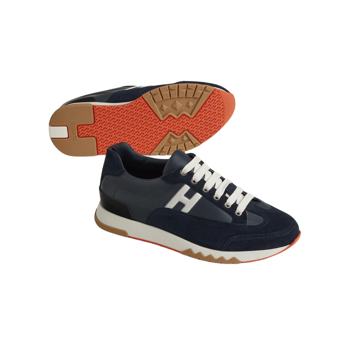에르메스 트레일 스니커즈 카프스킨 스웨이드 고트스킨 & 마린(Hermes Trail Sneakers Calfskin Suede Goatskin & Marine) - 3