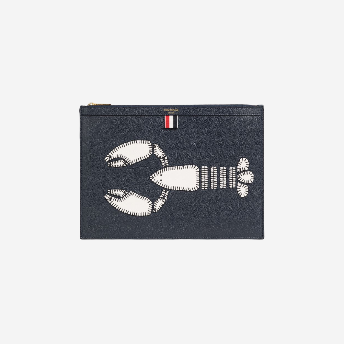 Thom Browne Pebble Grain Leather Lobster Medium Document Holder Navy 상세 이미지 1